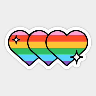 Rainbow Pride Hearts Sticker